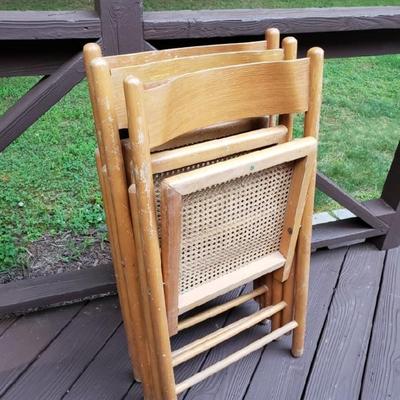 Set of Three Wood Folding Chairs