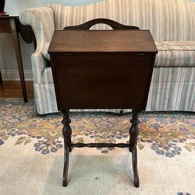 ANTIQUE SHERATON STYLE SEWING CABINET