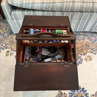 ANTIQUE SHERATON STYLE SEWING CABINET