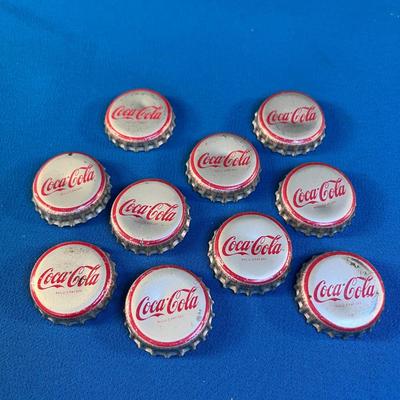 SET OF 10 VINTAGE CORK LINED COCA-COLA BOTTLE CAPS