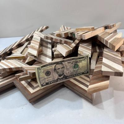 LARGE ASSORTMENT OF MULTI-WOOD LAMINATED PIECES 