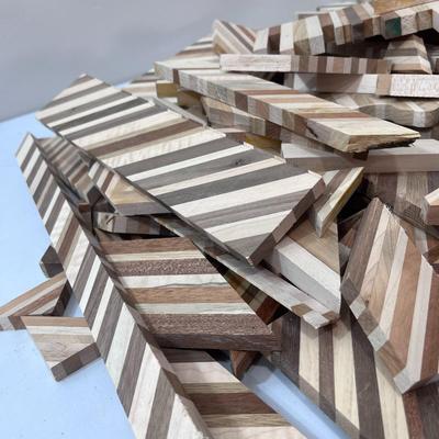 LARGE ASSORTMENT OF MULTI-WOOD LAMINATED PIECES 