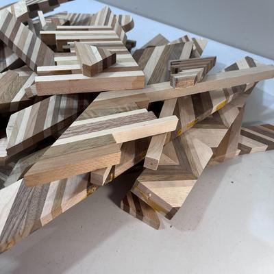 LARGE ASSORTMENT OF MULTI-WOOD LAMINATED PIECES 