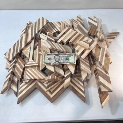 LARGE ASSORTMENT OF MULTI-WOOD LAMINATED PIECES 