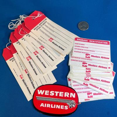 24 ASSORTED VINTAGE WESTERN AIRLINES BAGGAGE TAGS