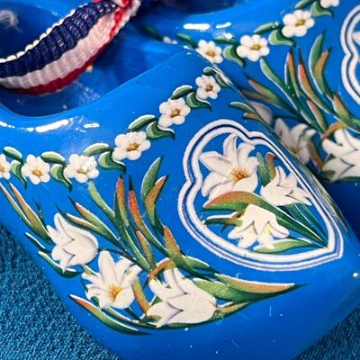 BRIGHT BLUE LITTLE WOODEN SHOES KLOMPEN