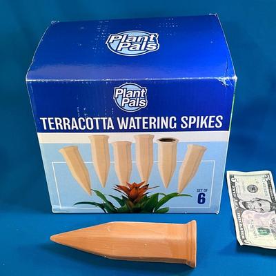 SET OF 5 TERRA COTTA WATERING SPIKES INGENIOUS!
