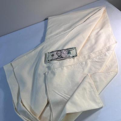 LARGE IVORY LINEN-LIKE TABLECLOTH 58â€ X 116â€