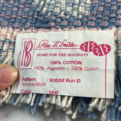 EASTER-THEMED WOVEN THROW RUG FRINGED