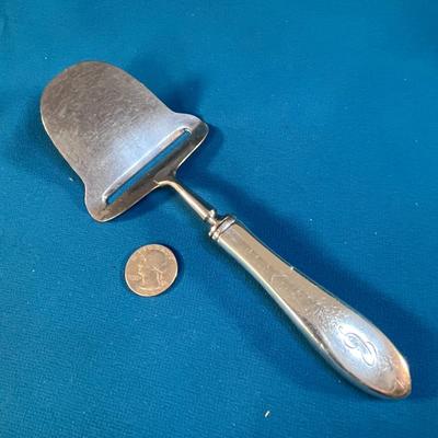 OLD-TIME STERLING SILVER CHEESE SLICER MONOGRAMMED â€œCâ€ MADE IN GERMANY
