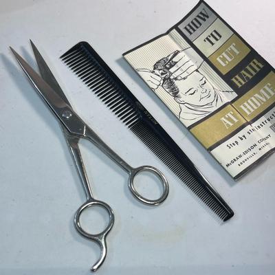 MANNING BOWMAN HAIR CLIPPERS BARBER SET w/ SCISSORS, COMB, 4 ATTACHMENTS