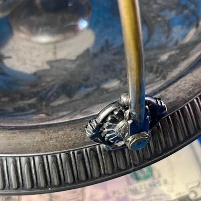 VICTORIAN FOOTED, HANDLED FANCY SERVING DISH INCISED SWALLOW DESIGN