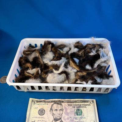 BIN FULL OF REAL FUR STRIPS (MINK?) FOR FLY TYING 