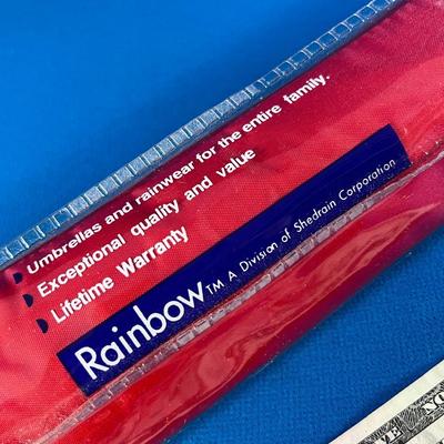 NEW IN PACKAGE RED NYLON UMBRELLA 