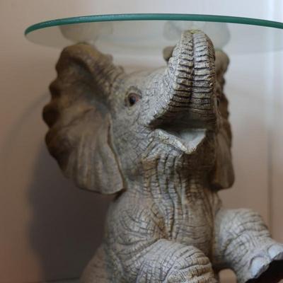 Elephant Table with Glass Top