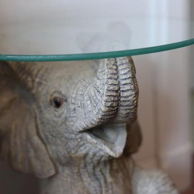 Elephant Table with Glass Top