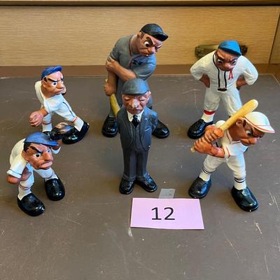 Ceramic baseball figurines vintage