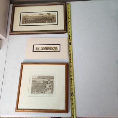 3 Pieces Art Signed by David Hunter