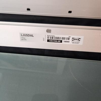 2 IKEA Ljusdal wall-mounted floating frosted glass shelves 46.5"x10"