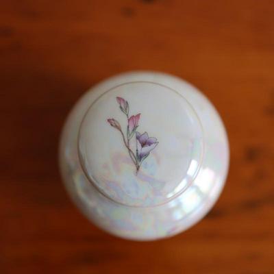 Small Floral Vase with Lid