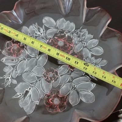 Large Pink & Frosted Platter/Dish