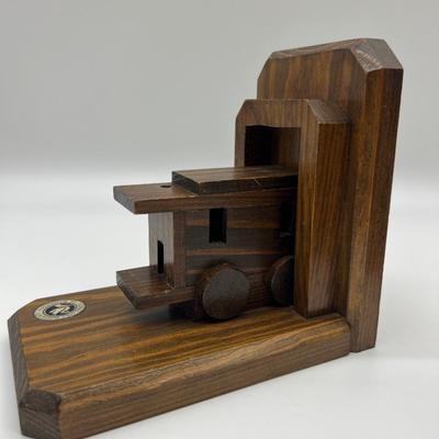HANDMADE Wooden Train & Caboose Book Ends