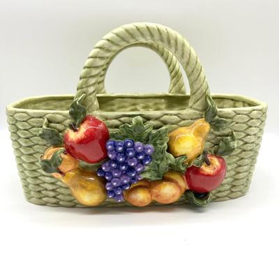 Valerie Past Jill  Green Ceramic Basket