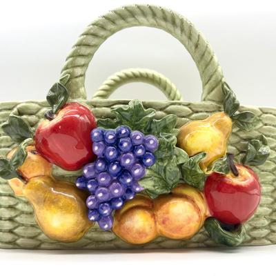 Valerie Past Jill  Green Ceramic Basket