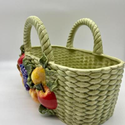 Valerie Past Jill  Green Ceramic Basket
