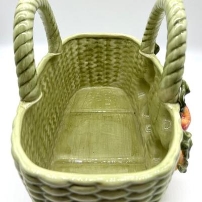 Valerie Past Jill  Green Ceramic Basket
