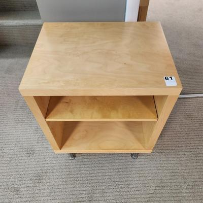 Ikea Side Table w Adjustable Shelf and optional Casters  21lx16dx26H