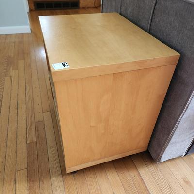 Ikea Side Table on casters w Adjustable Shelf  21lx16dx25H