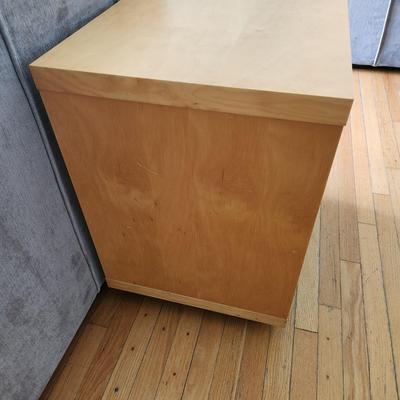 Ikea Side Table on casters w Adjustable Shelf  21lx16dx25H