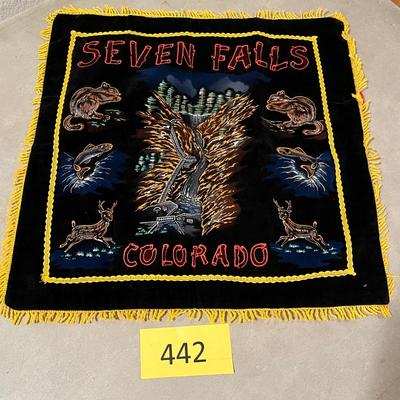 Vintage Souvenir Pillow Case 7 Falls Colorado