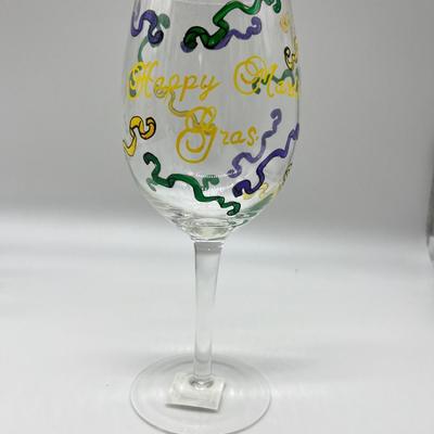 Mardi Gras Wine Glass Set Of 8