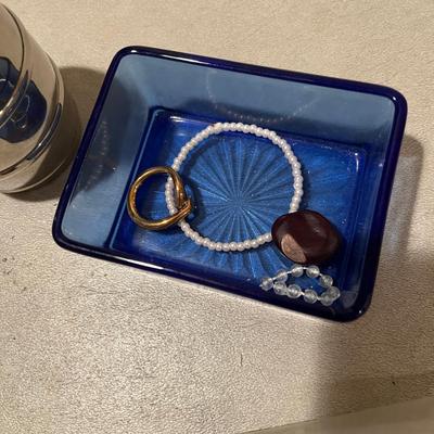 Cobalt Tray with goodies