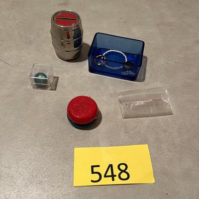Cobalt Tray with goodies