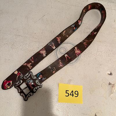Vintage Western Belt with Girlie illustrations