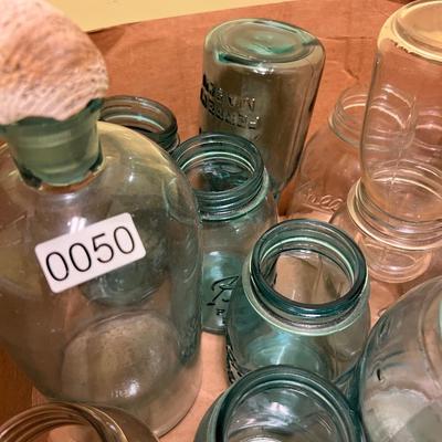 Antique and Vintage Glass Collection - Mason Jars, Milk Bottle