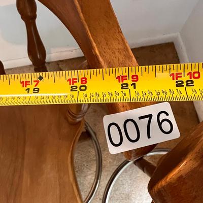 2 Vintage Wood Swivel Bar Stools