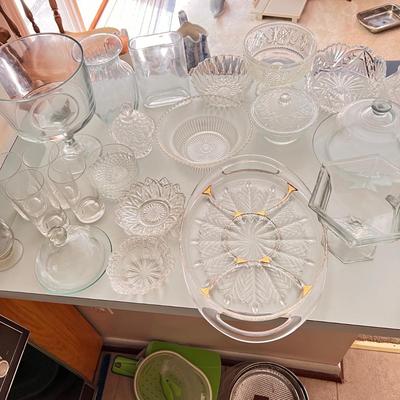 Large Lot of Vintage Decorative Glassware