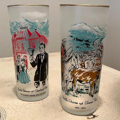 Colorado Gold Rush Centennial Glasses