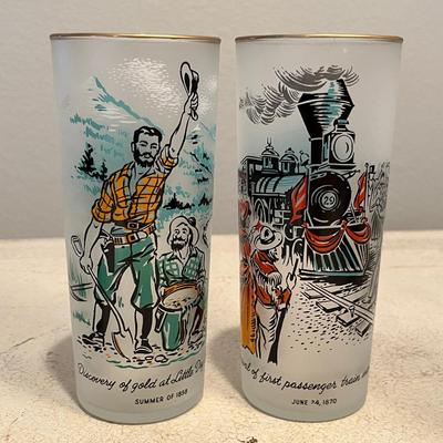 Colorado Gold Rush Centennial Glasses