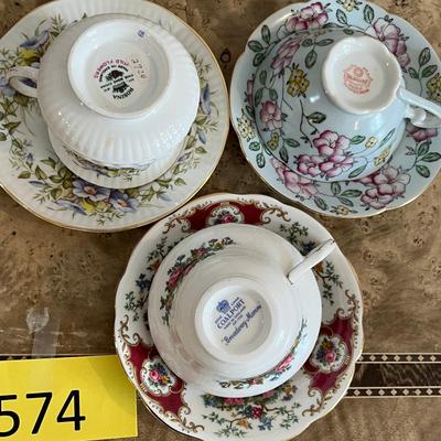 Lot of 3 Fancy Teacups