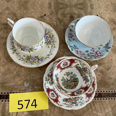 Lot of 3 Fancy Teacups