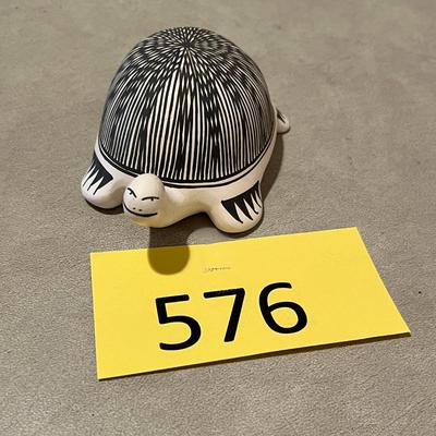 Acoma Turtle Black on White