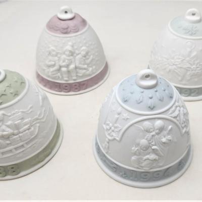 Lot #1  Lot of Four Lladro Christmas Bell ornaments - 80's/90's