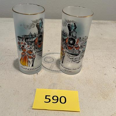 Gold Rush Centennial Train Glasses