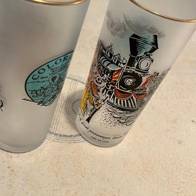Gold Rush Centennial Train Glasses