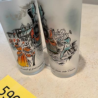 Gold Rush Centennial Train Glasses